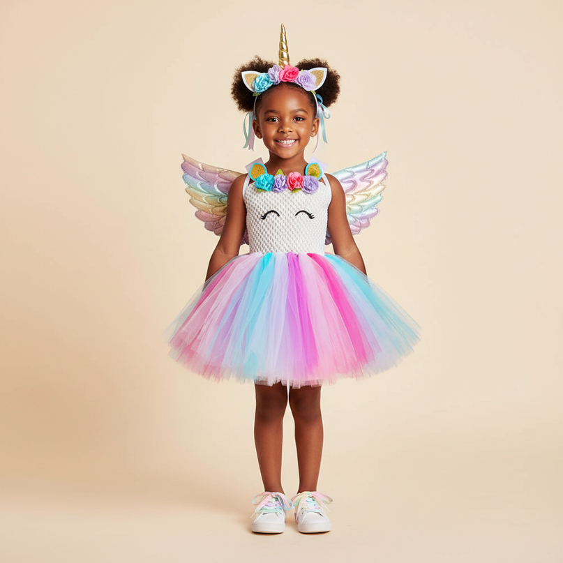 unicorn dress wings headband set - detail