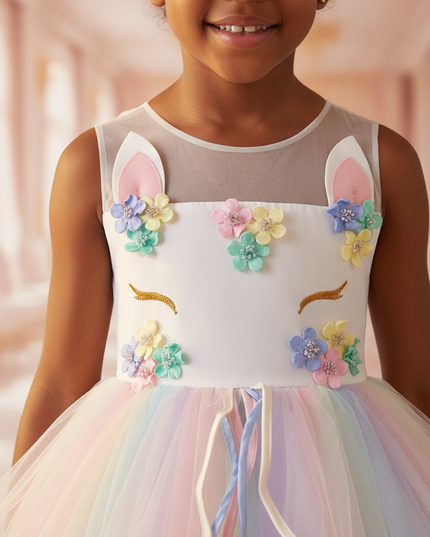 unicorn dress with headband - detail