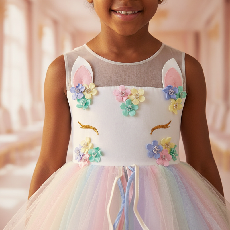 unicorn dress with headband - detail