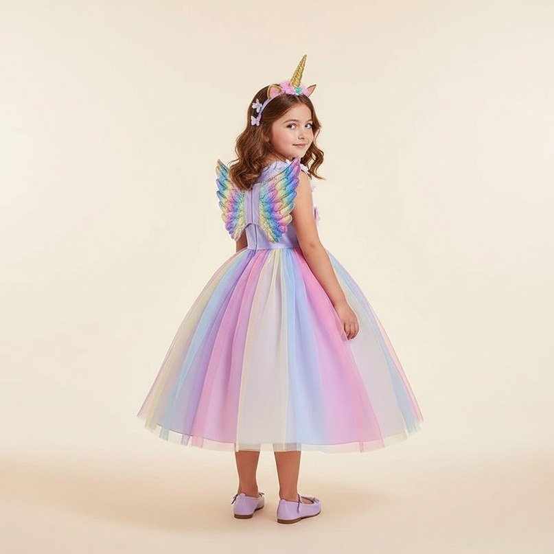 unicorn dress with wings - back