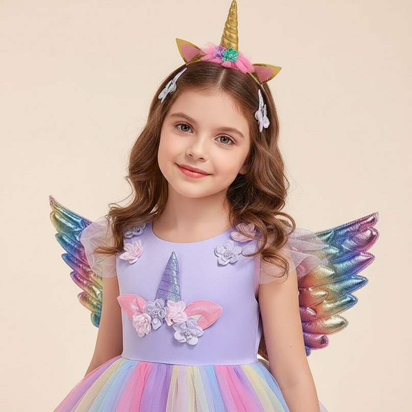 unicorn dress with wings - detail