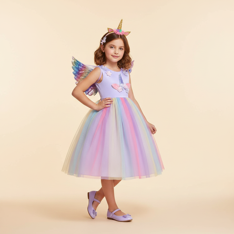 unicorn dress with wings - front