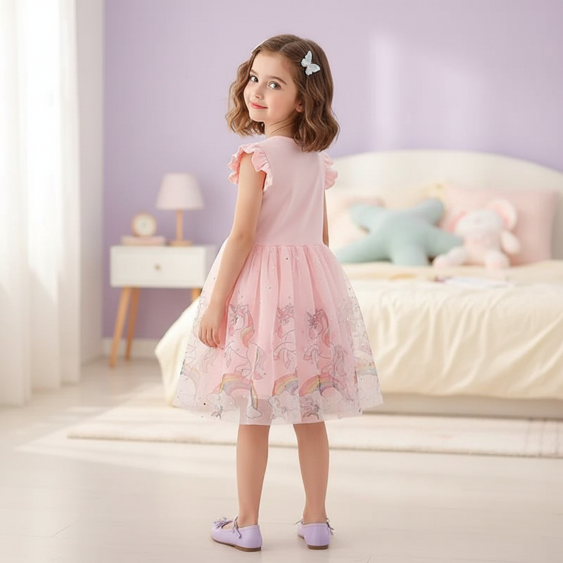 unicorn dresses for girls - back