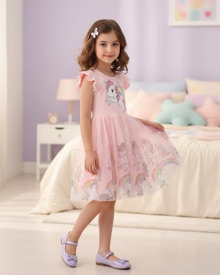 unicorn dresses for girls - three-quarter