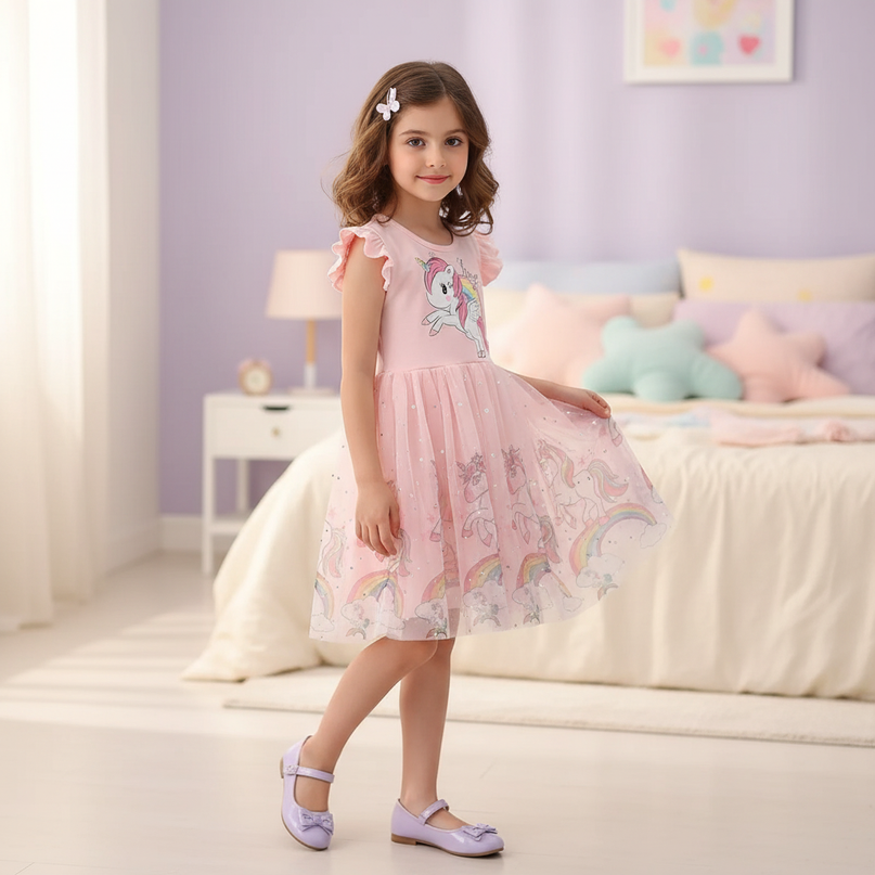 unicorn dresses for girls - three-quarter