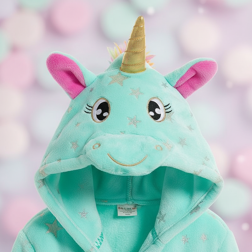 unicorn dressing gown robe - detail