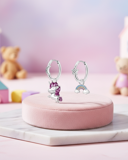 unicorn drop earrings - lifestyle