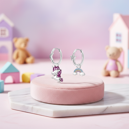 unicorn drop earrings - lifestyle