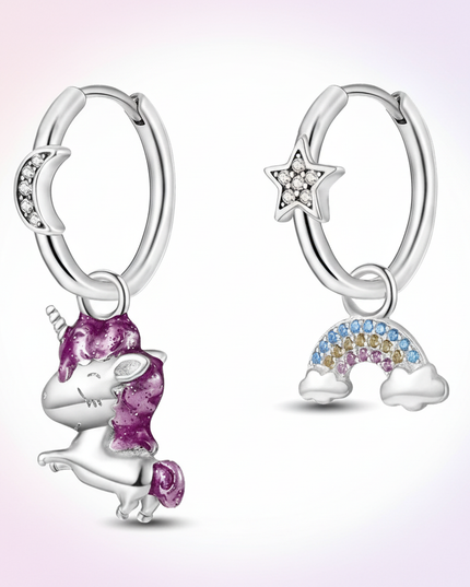 unicorn drop earrings - white-bg