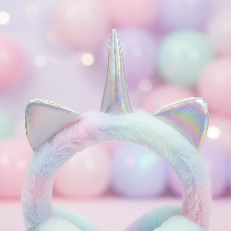 unicorn earmuffs girls - detail