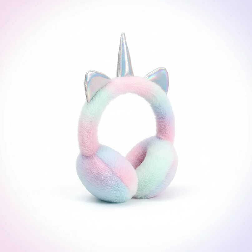 unicorn earmuffs girls - white-bg