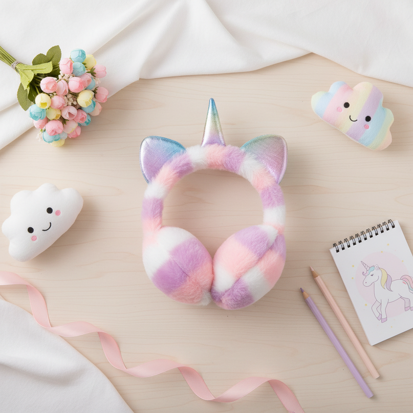 unicorn earmuffs toddlers - flat-lay