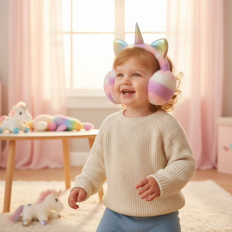 unicorn earmuffs toddlers - in-use