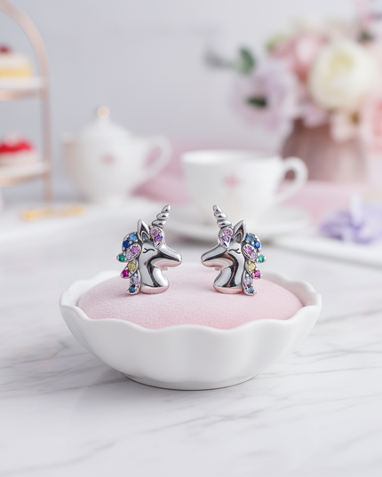 unicorn earrings for adults - lifestyle