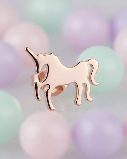 unicorn earrings for birthday - detail