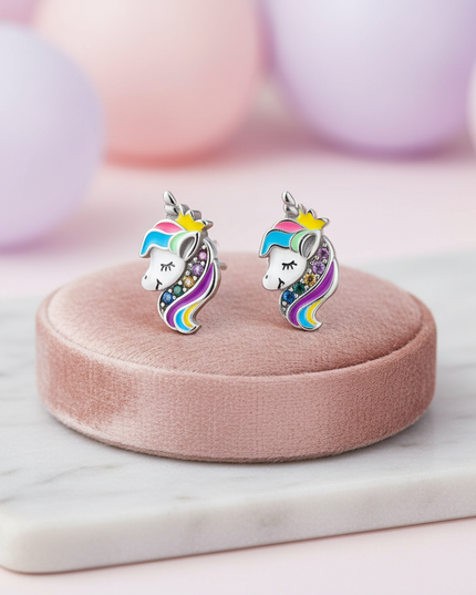 unicorn earrings for daughter - lifestyle