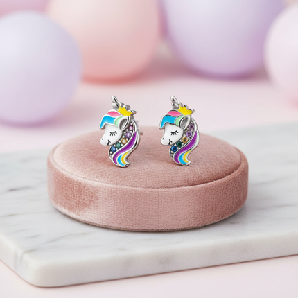unicorn earrings for daughter - lifestyle