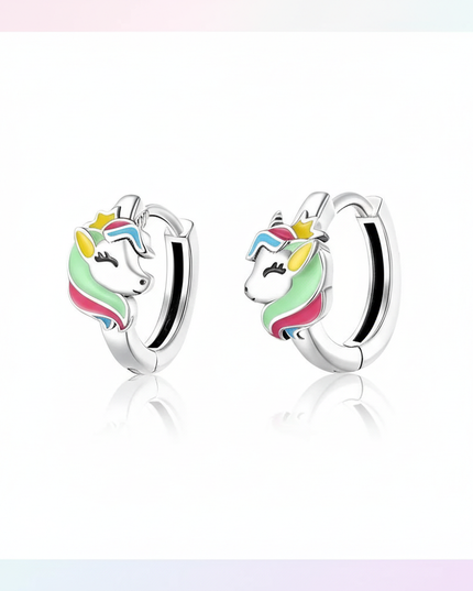 unicorn earrings for sensitive ears - white-bg