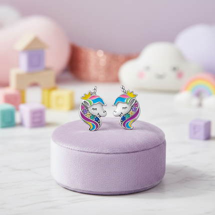 unicorn earrings for toddler - lifestyle