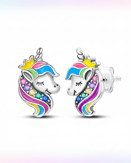 unicorn earrings for toddler - white-bg
