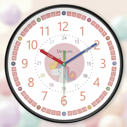 unicorn educational wall clock - lifestyle