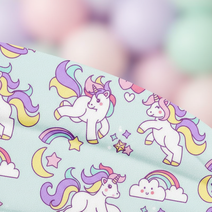 unicorn elastic headband mint - detail