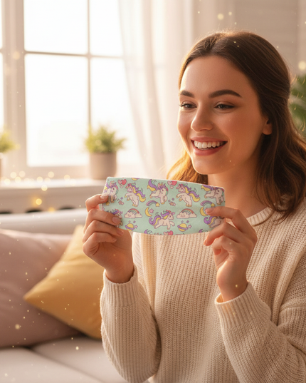 unicorn elastic headband mint - in-use