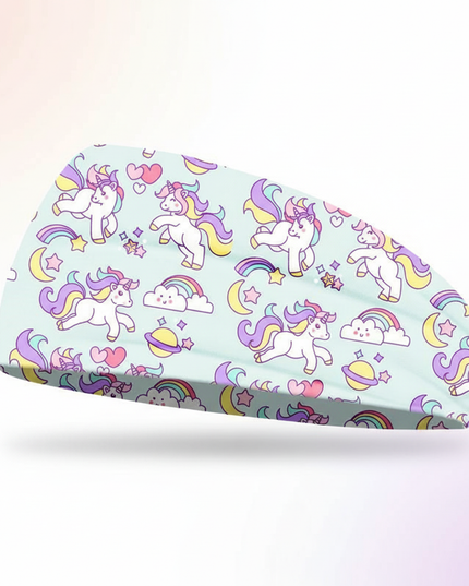 unicorn elastic headband mint - white-bg