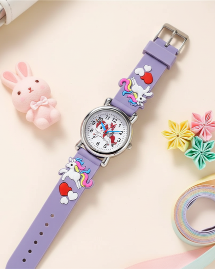 unicorn embossed watch - flat-lay