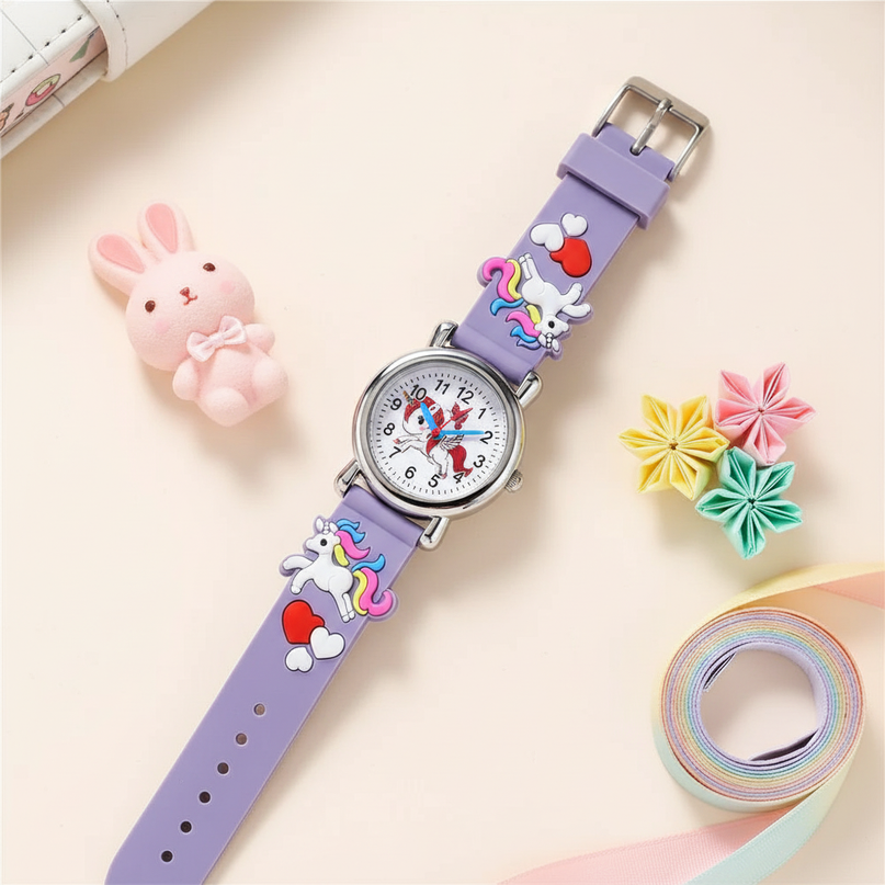 unicorn embossed watch - flat-lay
