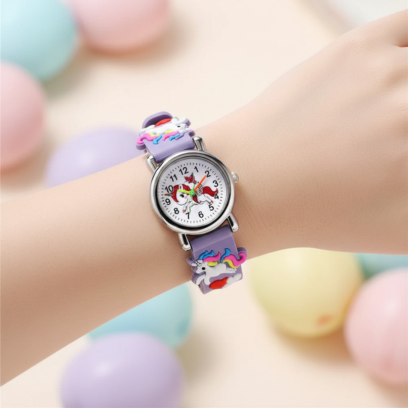 unicorn embossed watch - in-use
