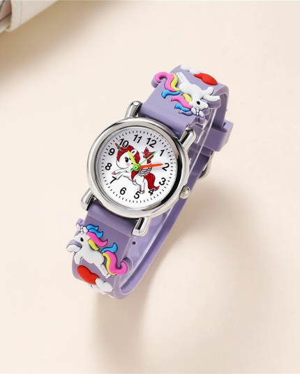 unicorn embossed watch - white-bg