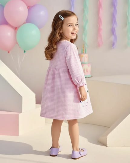 unicorn embroidery floral dress - back