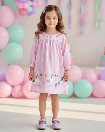 unicorn embroidery floral dress - detail