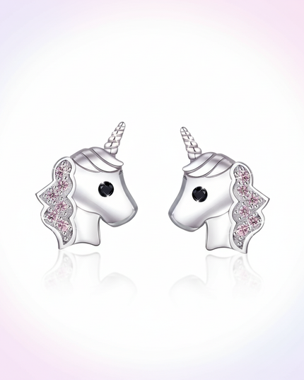 unicorn emoji earrings - white-bg
