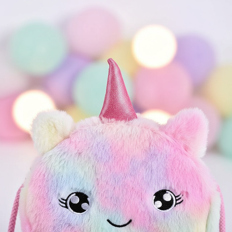 unicorn emoji purse - detail