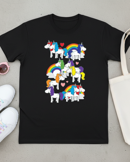 unicorn emoji shirt - flat-lay