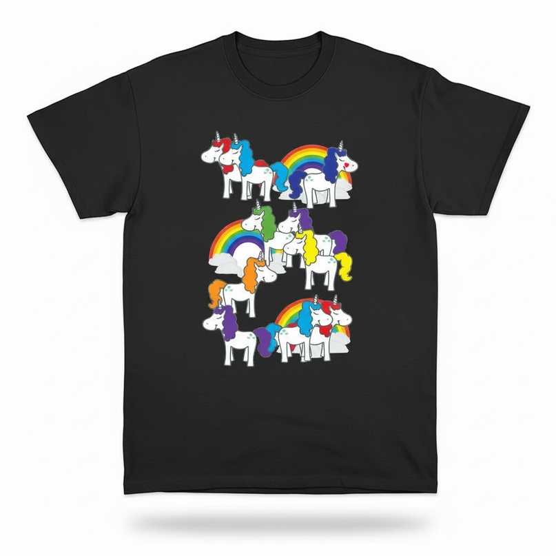 unicorn emoji shirt - white-bg