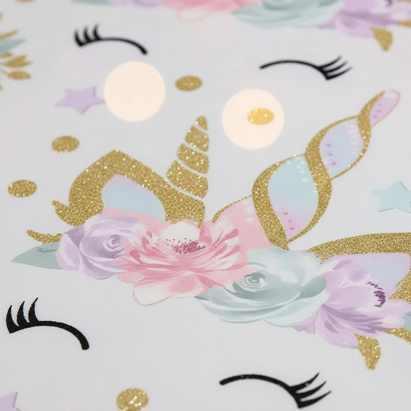 unicorn eyelash bedding - detail