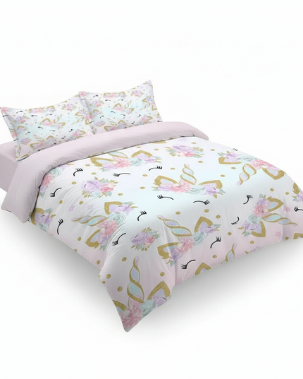 unicorn eyelash bedding - white-bg