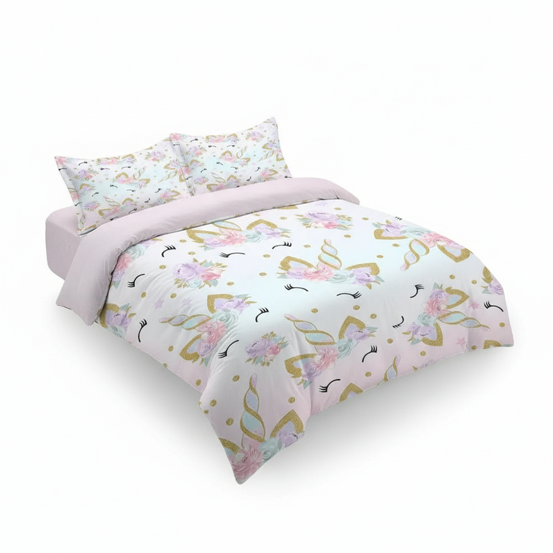 unicorn eyelash bedding - white-bg