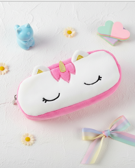 unicorn eyelashes pencil case - flat-lay