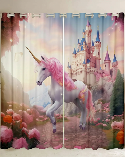 unicorn eyelet curtains - lifestyle