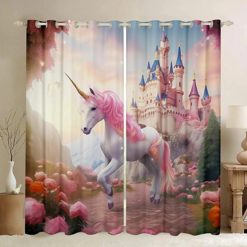unicorn eyelet curtains - lifestyle