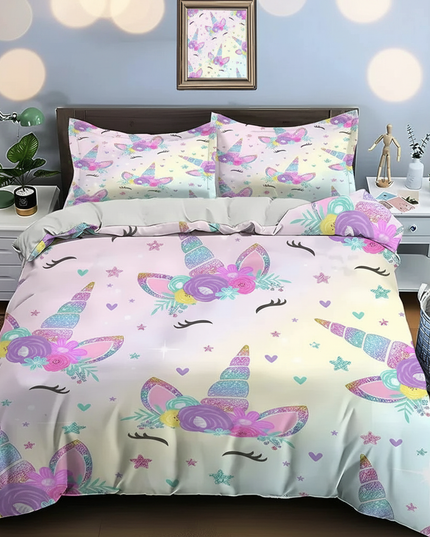 unicorn face bedding - lifestyle