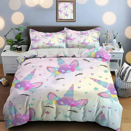 unicorn face bedding - lifestyle