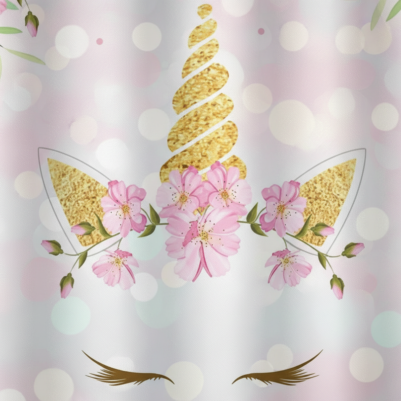 unicorn face curtains - detail