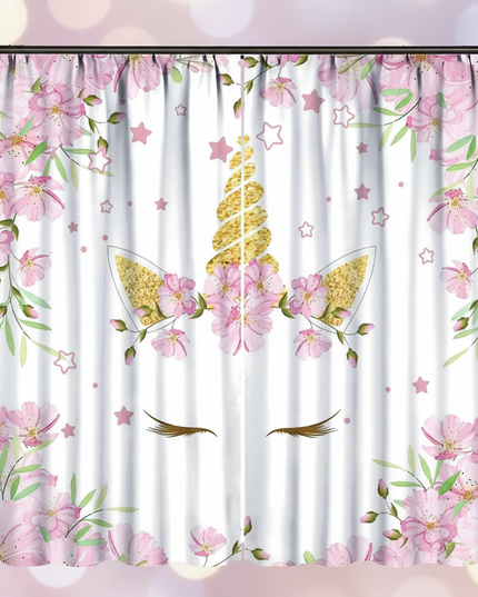 unicorn face curtains - lifestyle