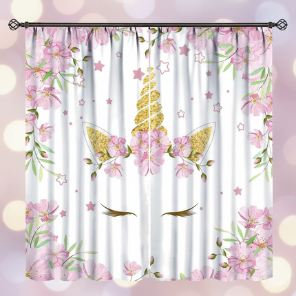 unicorn face curtains - lifestyle