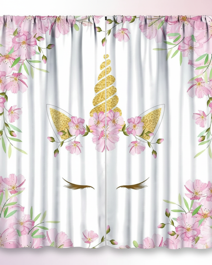 unicorn face curtains - white-bg